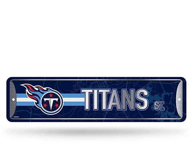 Rico Industries NFL 풋볼 테네시 타이탄 메탈 스트리트 사인, 테네시 타이탄스