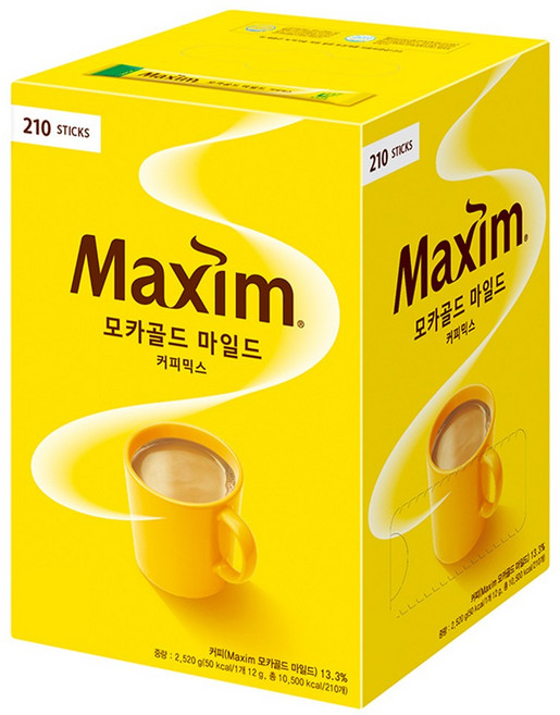 맥심 모카골드 마일드 커피믹스, 12g, 210개입, 1개