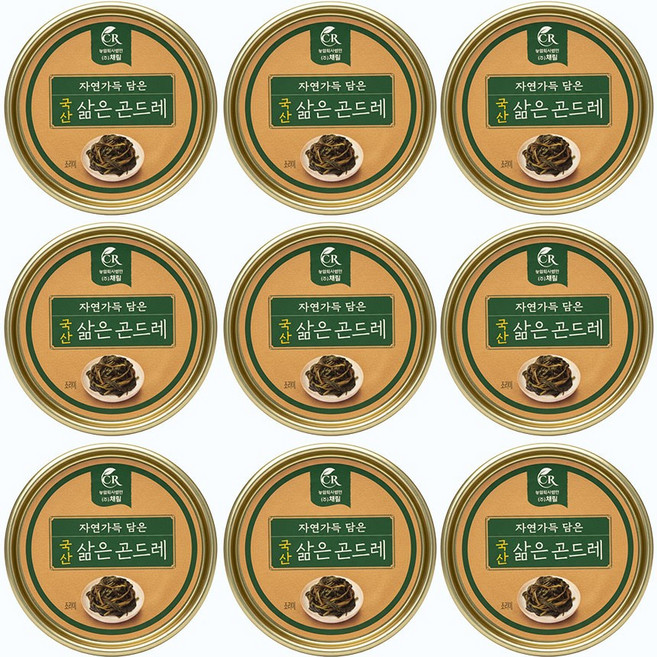 국산 간편하게 바로 먹는 캔나물 곤드레 나물 통조림 120g, 9개