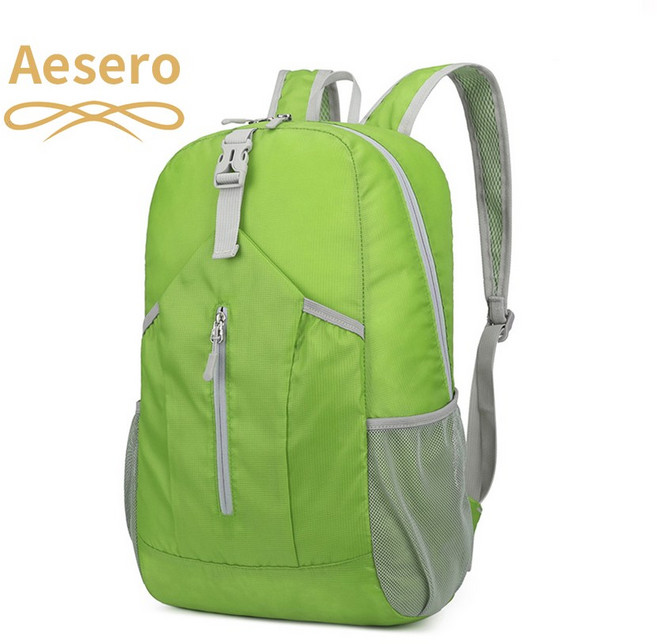 Aesero 초경량 방수 등산가방 아웃도어 접이식 트래블 백팩 30L, 라임색