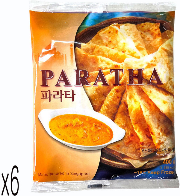 새마원 냉동 정통 인도빵 파라타 400g 패스트리 페스츄리 난 전병 피자 또띠아, 6개