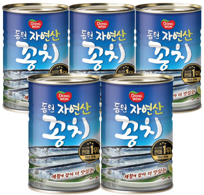 동원 자연산 꽁치 400g, 300g, 5개
