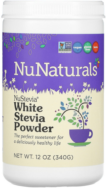 NuNaturals NuStevia 화이트 스테비아 분말 340g(12oz) 1팩, 1개, 2kg