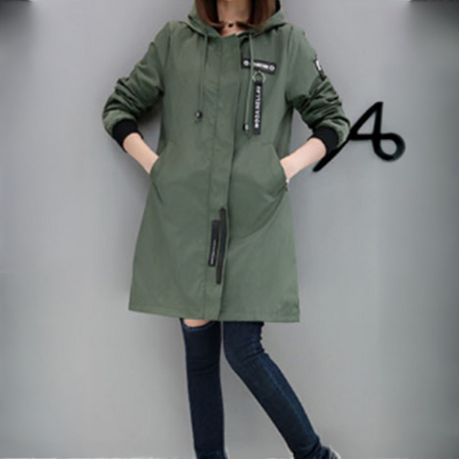 여성 사파리 야상 점퍼 힙커버 간절기 후드 자켓 빅사이즈 2컬러