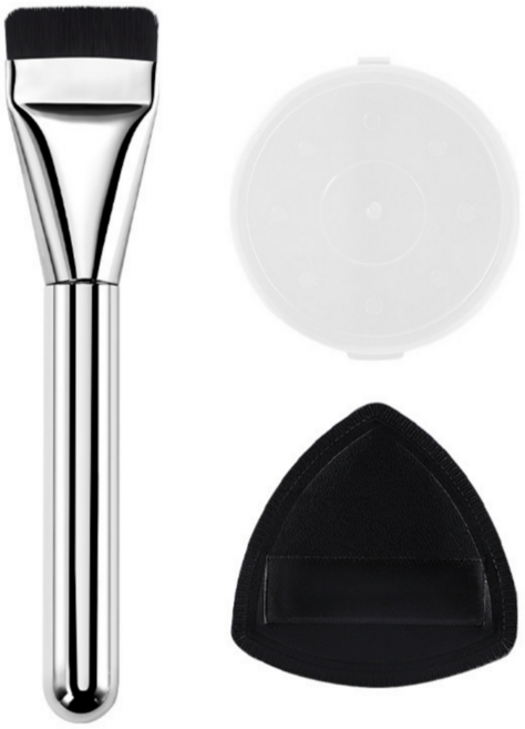 마이네잎 미친커버력 메이크업 브러쉬 퍼프 세트, 1개, 브러쉬+퍼프