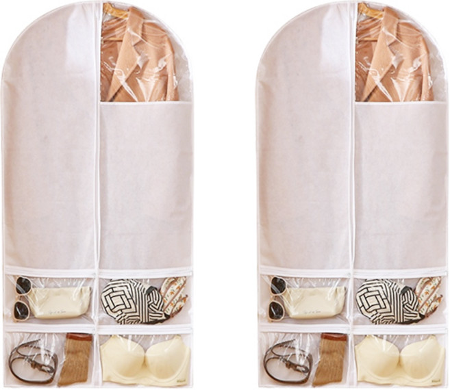 브로상회 여행용 출장용 의류커버 멀티 포켓 2p, 1세트, 2개입