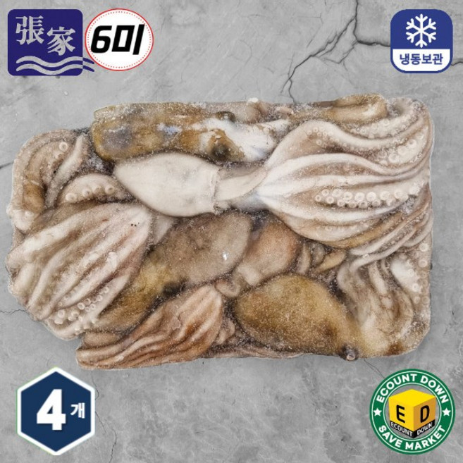 장가유통 냉동 활낙지 6미, 6미 [150/200], 4개, 850g