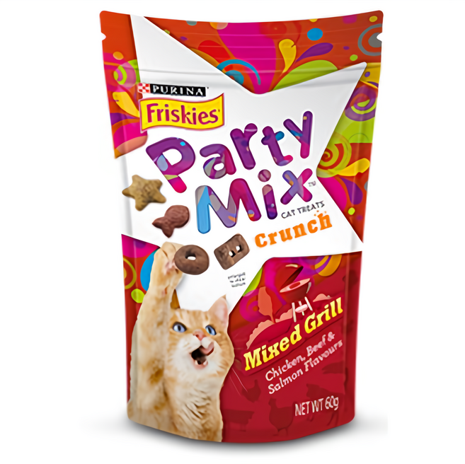 喜躍 Friskies 貓 Party Mix 香酥餅 經典原味 60g, 1個, 【紅】炙燒烤肉, 炙燒烤肉