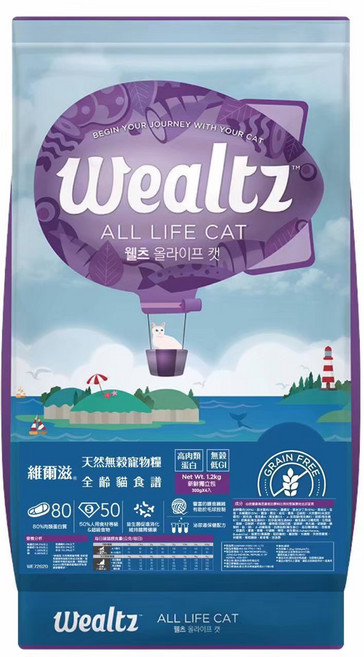 維爾滋 Wealtz ALL LIFE CAT 無穀貓糧 雞肉配方 2.1kg 全齡貓適用 腸胃呵護 維持貓咪生理機能, 1包, 雞