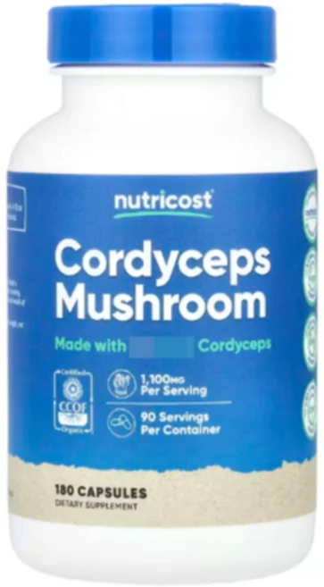 뉴트리코스트 동충하초 버섯 1 100mg 180캡슐 (3개월분), 1개, 180정 - 쿠팡