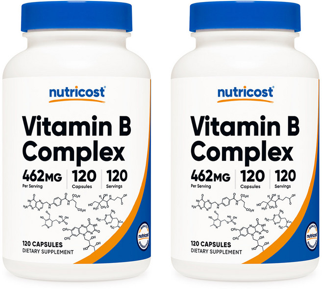 뉴트리코스트 비타민 B 컴플렉스 462mg 120캡슐 2병, 2개, 120정