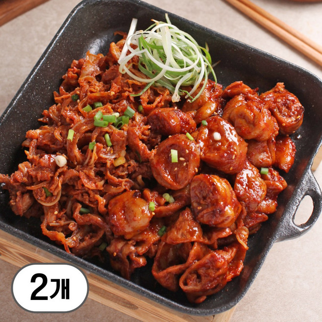 두가지 제품을 한팩에 먹는 국내산 직화오돌알곱창, 2개, 200g