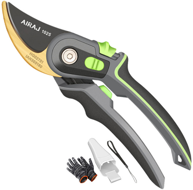 독일 SK-5고탄소강 고급 슈탈텍 전지가위 세트 케이스+장갑+스트랩 포함 4종, 1세트