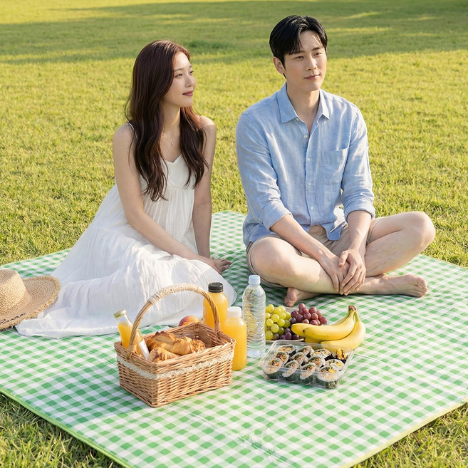 메이스 두꺼운 방수 돗자리 2M*2M, 피크닉 그린
