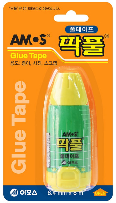 아모스 딱풀 풀 테이프 8.4mm x 8m 10개, 10, 60, 10