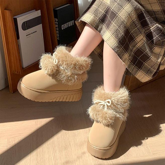 바르가 포근한 겨울 밍크보아퍼 따뜻한 방한 어그 슈즈 신발