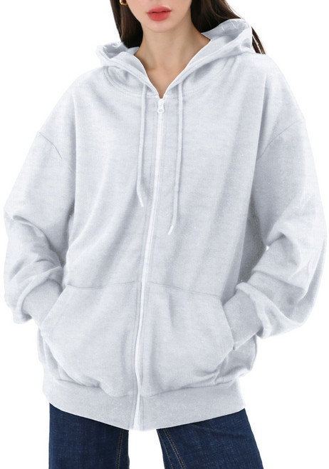 빅사이즈 오버핏 롱기장 후드집업 특양면 무지 가디건