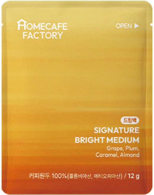 시그니처 브라이트 미디엄 블렌딩 원두 커피 플로럴, 1개, 12g, 홀빈(분쇄안함)
