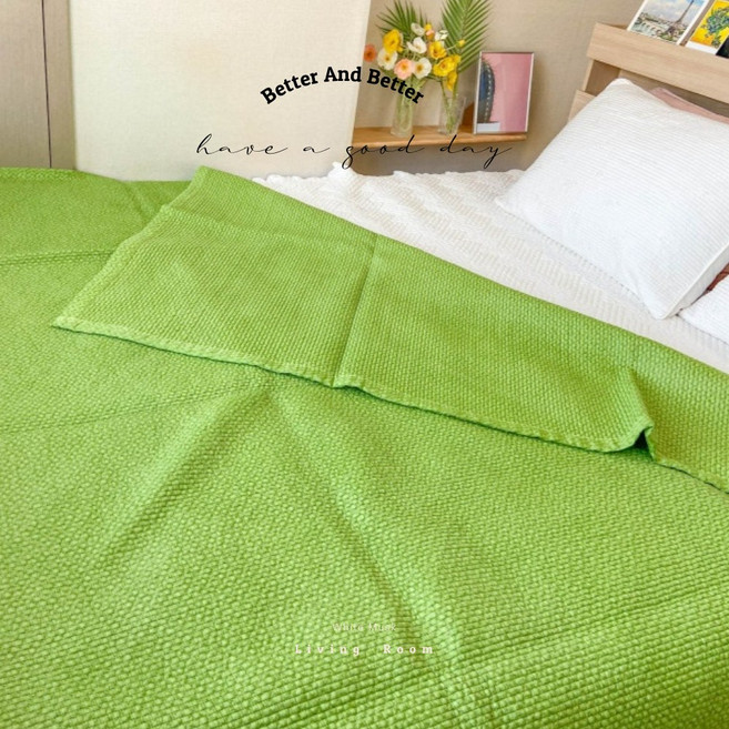 [풍기인견] 고온에서 삶은 피그먼트 여름 인견 워싱 패드 스프레드 더블 킹 라지킹사이즈, 노랑