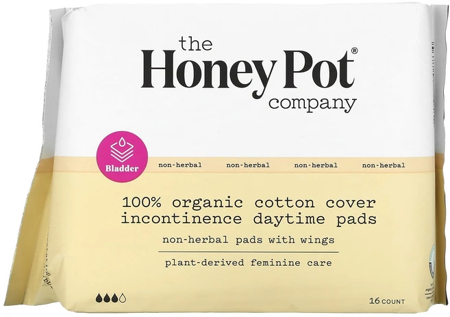 The Honey Pot Company 100% 유기농 순면 요실금 커버 주간 패드 16개입, TheHoneyPotCompany100유기농순면요실금커, 1개 - 쿠팡