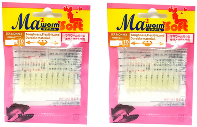 볼락 전갱이 루어 웜 마리아 마마웜 소프트 씨몽키 1.8인치 야광, 2세트, 9개입