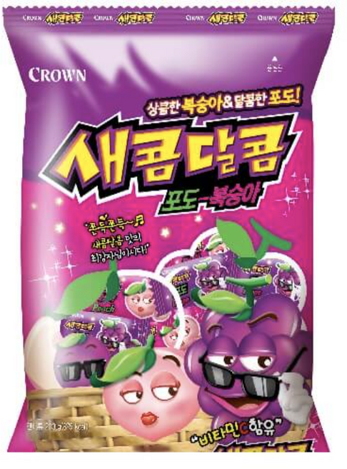 크라운 새콤달콤 포도복숭아, 200g, 1개