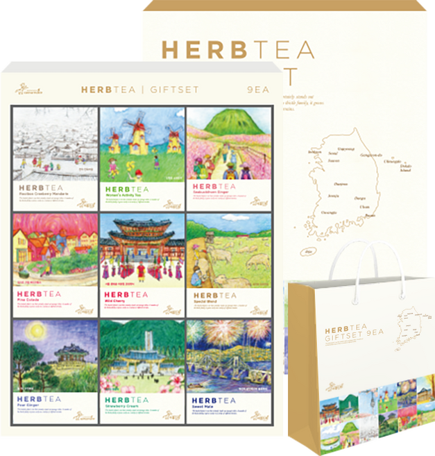 아름드레 한국의 대표도시 허브차 선물세트, 허브차 9종, 1세트