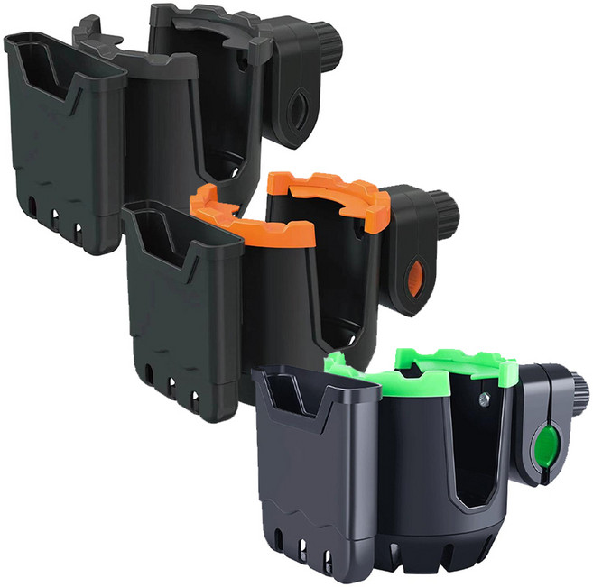 발통마켓 올인원 유모차 컵홀더 핸드폰 거치대 2in1 킥보드 자전거 오토바이 스마트폰 휴대폰, 블랙, 1개