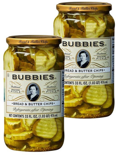 Bubbies Bread & Butter Pickle Chips 버비스 브레드 앤 버터 피클 칩 935g 2팩, 2개