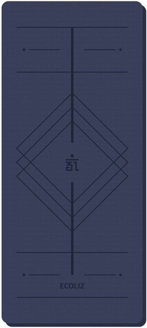 에코리즈 TPE 와이드 센터라인 요가매트 8mm, 피오니 네이비