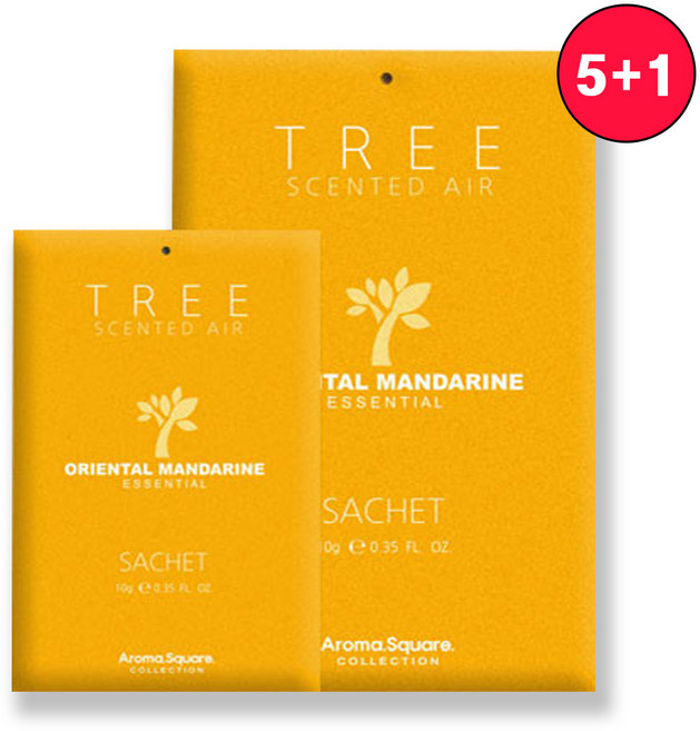 아로마 스퀘어 종이 방향제 걸이형 5+1 클럽 오리엔탈 만다린 소형, 6개, oriental mandarine