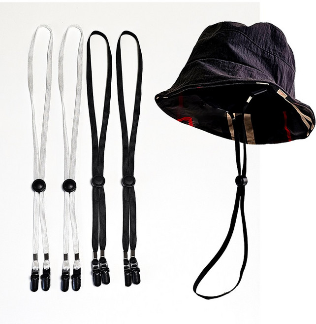 모자 집게형 스트랩 길이조절 모자끈 분실방지