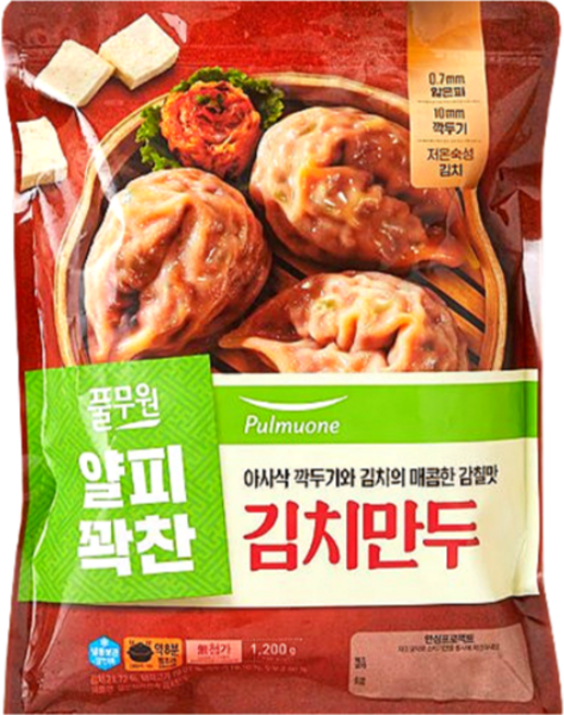 풀무원 얇은피꽉찬속 김치만두, 1.2kg, 1개