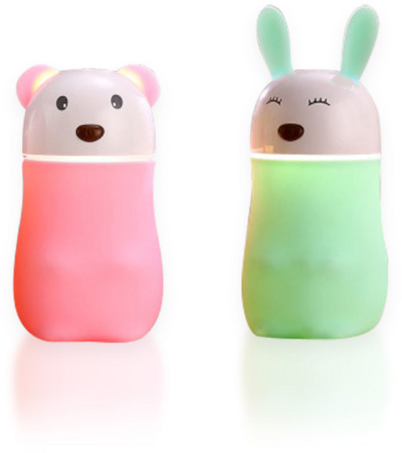 곰돌이 토끼 휴대용 USB 미니가습기 LED 무드등, ZW-128 곰돌이, 핑크