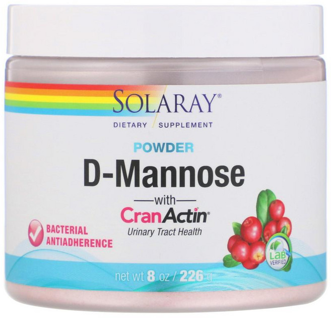 Solaray D-Mannose with cranactin Powder 솔라레이 디만노스 크랜액틴 파우더 8oz(226g), 1개