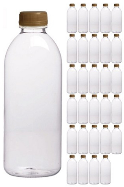 우유 페트병 투명 + 캡 골드, 1L, 88개