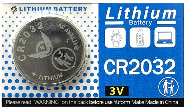 Yuform CR2032 鈕扣電池 3V鋰電池 汽車遙控器適用, 1個, CR2032一顆