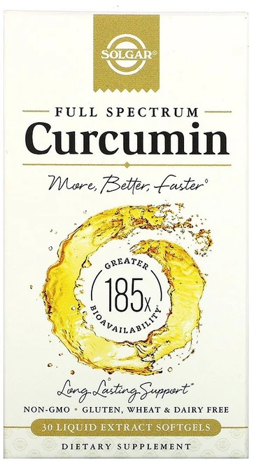 Solgar Full Spectrum Curcumin 솔가 풀 스펙트럼 커큐민 모어 베터 패스터 폴리페놀 30캡슐 2통, 30정, 1개 - 쿠팡