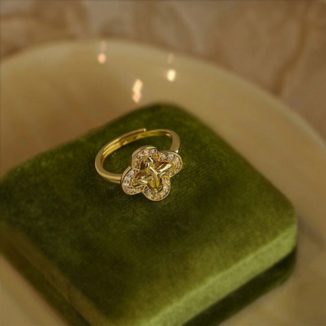 Ramlove 18K 반지 여자 반지 금반지 애인 선물 여성 도금 반지 HAR024