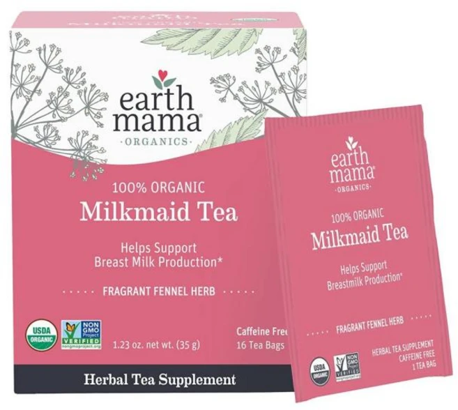 Earth Mama 어스마마 Milkmaid Tea 허브티 16개입 - 쿠팡