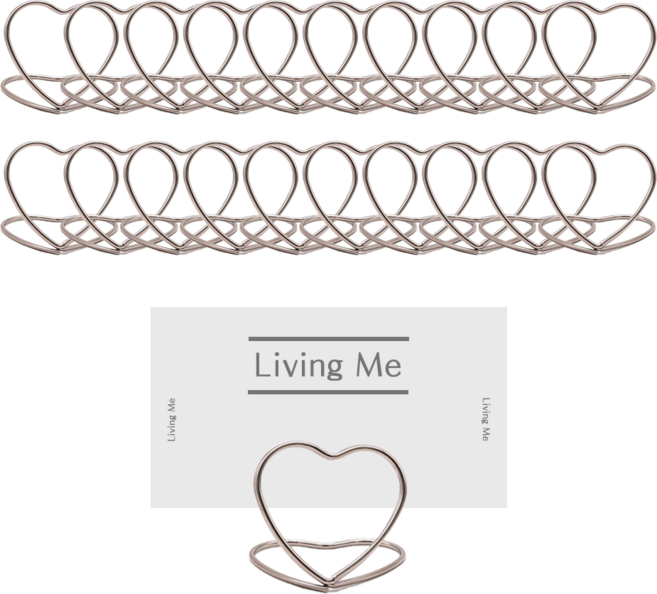 리빙미 하트 메모꽂이, 실버 20개입