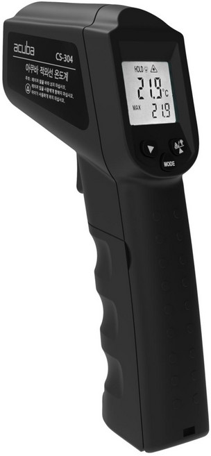 아쿠바 비접촉 적외선 온도계 CS-304 블랙, 1개