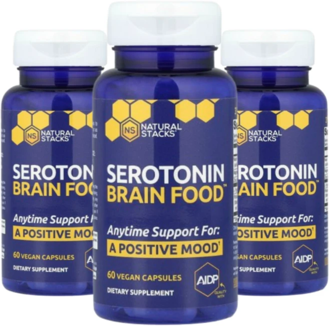 멀티팩 세로토닌 Serotonin Brain Food 내추럴스택스 mood 마그네슘 아연, 60정, 3개 - 쿠팡