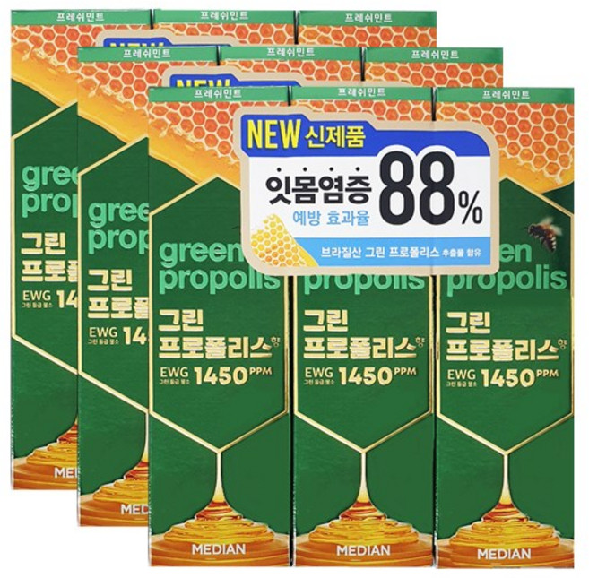 메디안 프로폴리스향 홈패밀리 치약, 100g, 9개