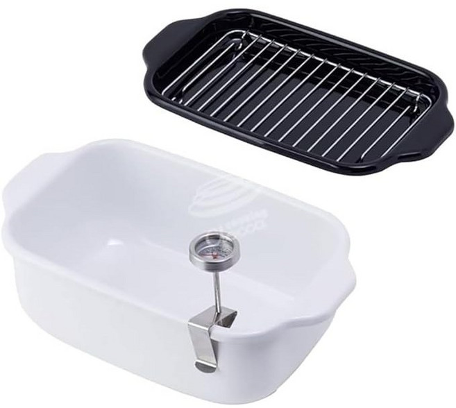 FUJIHORO 후지호로 법랑 사각형 튀김냄비 화이트 TP-20K.W 온도계 포함 IH대응, 1개, 상세페이지 참조, 1cm