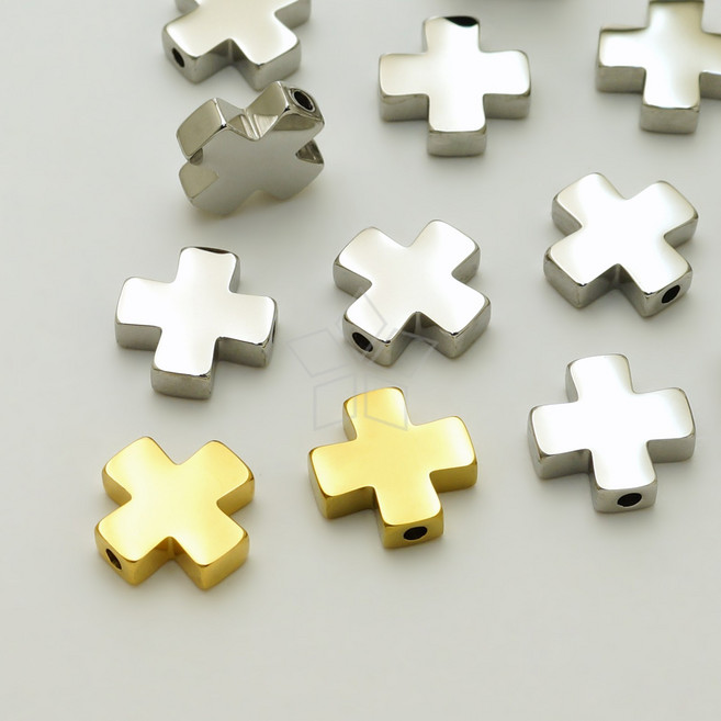 [엔비즈] 써지컬스틸 십자가 크로스 통과형 참 펜던트 (대) 10x10mm 써지컬 악세사리 부자재