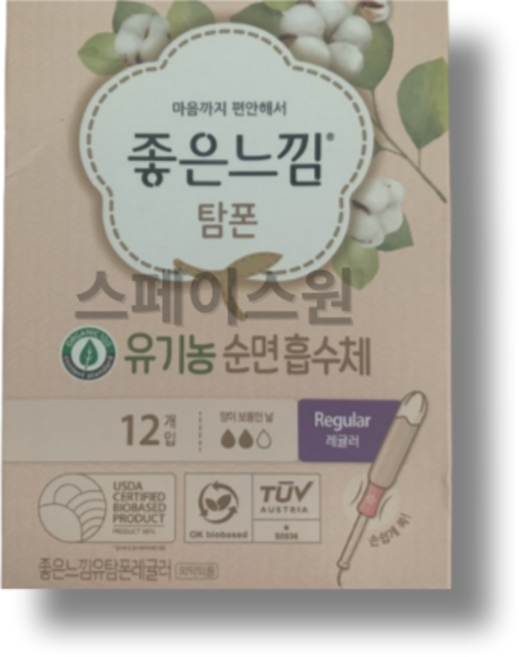 좋은느낌 유기농 탐폰, 12개입 x 7개, 7개, 12개입, 레귤러