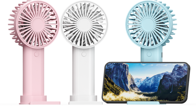 스마티 대용량 2500mAh 무선 미니 핸디 휴대용 손선풍기 C타입 충전식 탁상용, 화이트