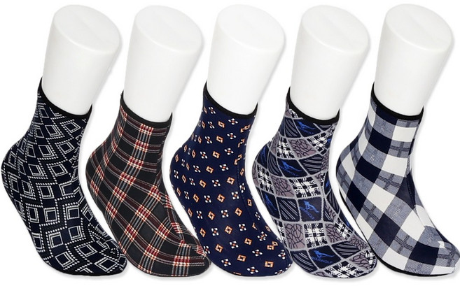 남성용 요술 모던 패턴 중목 버선 5켤레