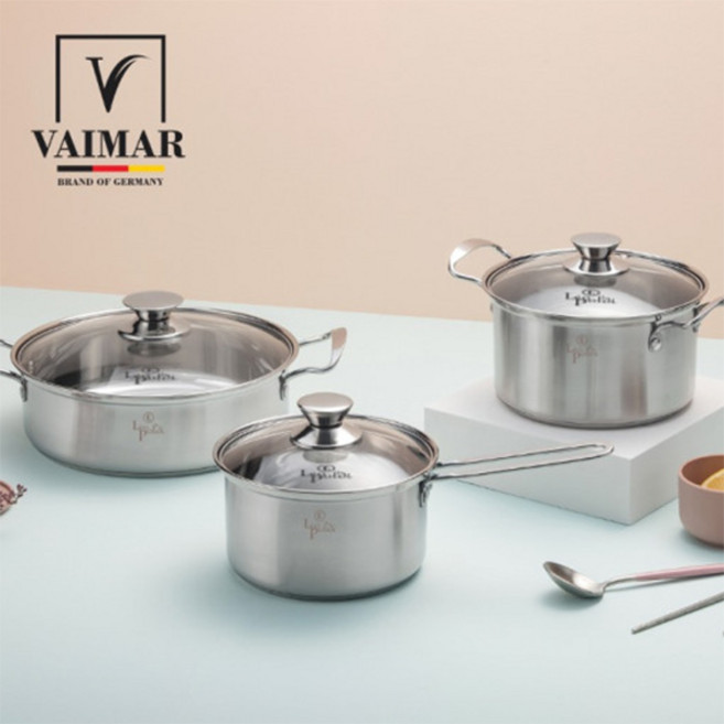 [슈퍼HOT][Vaimar] 바이마르 코코 3종 스테인레스 냄비세트(18편+20양+26전), 단품, 1개